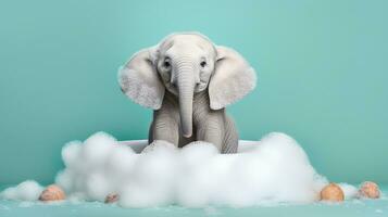 Elefant Waschen generativ ai foto