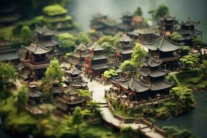 ai generiert Miniatur von das uralt Stadt von Suzhou, China, Asien, ai generiert foto