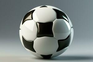 ai generiert Fußball Ball auf ein strahlend Licht Hintergrund hervorrufen Energie und Aufregung ai generiert foto