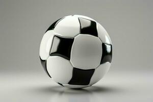 ai generiert Fußball Ball auf ein strahlend Licht Hintergrund hervorrufen Energie und Aufregung ai generiert foto