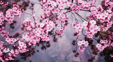 ai generiert Rosa Sakura im das Japan, Sakura Baum Hintergrund, Rosa Baum Hintergrund, Sakura Hintergrund, Sakura im Frühling foto