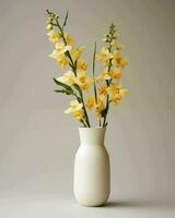 ai generiert Foto von Löwenmaul im ein minimalistisch Vase