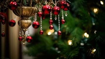 Weihnachten beim das Herrenhaus, Englisch Landschaft Dekoration und Innere Dekor foto