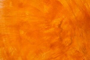 texturiert Mauer gebürstet gemalt Hintergrund, abstrakt Orange Öl Farbe. foto