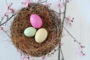 Stillleben-Szene zum Thema Ostern in natürlichem Licht foto