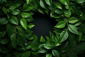 ai generiert Grün Blätter Bildung ein Uhr ermutigend Umwelt Bewusstsein, Umwelt Bilder foto