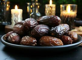ai generiert ein Herz gesund Snack zum jeder Gelegenheit, eid und Ramadan Bilder foto