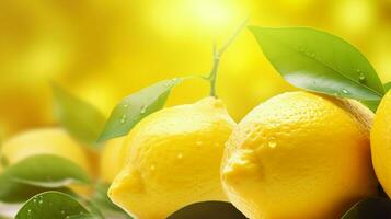 ai generiert Zitrone Gelb Sanft Hintergrund foto