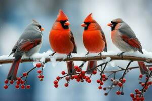 ai generiert Winter Vögel - - generativ ai foto