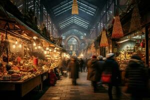 ai generiert Weihnachten Markt Anbieter - - generativ ai foto