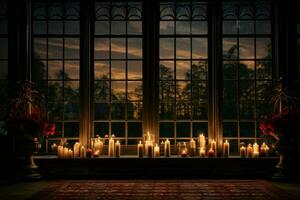 ai generiert Kerzenlicht Fenster - - generativ ai foto