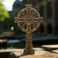 ai generiert berühmt Kreuz symbolisiert Spiritualität, Geschichte, und einheimisch Kultur draußen generiert durch ai foto