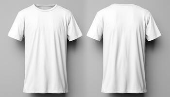 ai generiert Weiß t Hemd mit Vorderseite Tasche, modern Design generiert durch ai foto