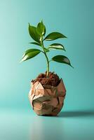 ai generiert frisch Grün Pflanze symbolisiert Wachstum und Umwelt Erhaltung generiert durch ai foto