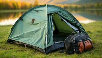 ai generiert Camping im Natur, erkunden Berge, finden Ruhe generiert durch ai foto