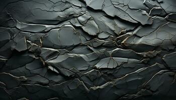 ai generiert abstrakt Natur Muster auf Rau schwarz Stein Mauer generiert durch ai foto