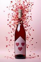 ai generiert Wein Flasche, Feier, Liebe, trinken, Romantik, Party generiert durch ai foto