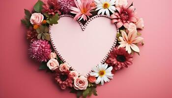 ai generiert Liebe Blüten im Natur romantisch Blumen- Dekoration generiert durch ai foto