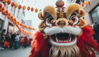 ai generiert Chinesisch Kultur feiert traditionell Feste mit bunt Kostüme generiert durch ai foto