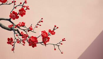 ai generiert Kirsche blühen Zweig, Natur Schönheit im Rosa generiert durch ai foto