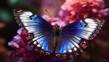ai generiert bunt Schmetterling im Natur, zart Flügel, beschwingt Schönheit generiert durch ai foto