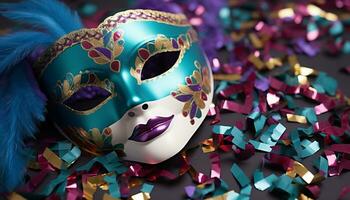 ai generiert bunt Maskerade Masken bringen Freude zu das Feier generiert durch ai foto
