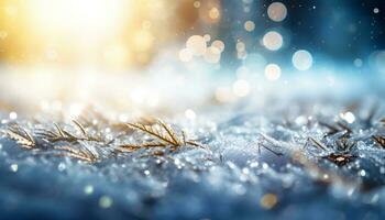 ai generiert glänzend Schneeflocke Dekoration leuchtet im abstrakt Winter Hintergrund generiert durch ai foto