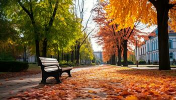 ai generiert beschwingt Herbst Farben Farbe ein still draussen Szene generiert durch ai foto