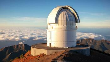 ai generiert Berg Gipfel, Landschaft, draußen, Berg Bereich, Blau Himmel generiert durch ai foto