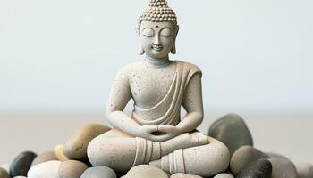 ai generiert meditieren Buddha Statue bringt Harmonie und Ruhe generiert durch ai foto
