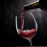 ai generiert Gießen Wein in ein Weinglas, feiern mit Eleganz, generiert durch ai foto