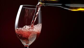 ai generiert Gießen Wein in ein Glas, feiern mit Eleganz generiert durch ai foto