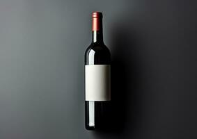 ai generiert rot Wein Flasche mit elegant Etikette und Betrachtung generiert durch ai foto