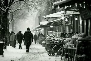 ai generiert Winter Straße Fotografie - - generativ ai foto