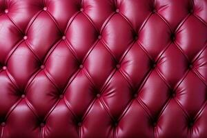 ai generiert luxuriös Reich Oberfläche von Rosa Leder Kapiton Sofa foto