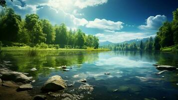 ai generiert Natur Landschaften Hintergrund foto