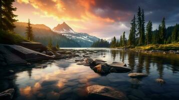 ai generiert Natur Landschaften Hintergrund foto