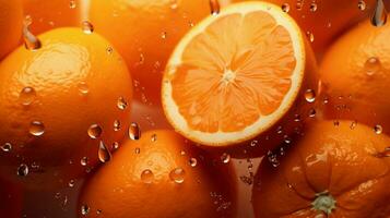 ai generiert Mandarine Farbe Spritzen Hintergrund foto