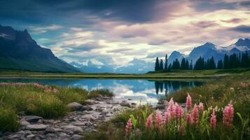 ai generiert Natur Landschaften Hintergrund foto