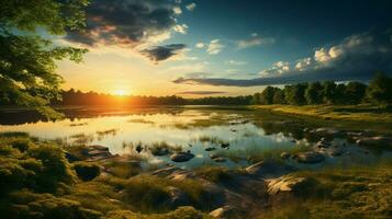 ai generiert Natur Landschaften Hintergrund foto