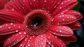 ai generiert beschwingt Gerbera Gänseblümchen im natürlich Schönheit schließen oben mit Tau foto