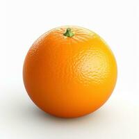 ai generiert Orange auf Weiß Hintergrund. frisch, gesund, gesund Leben, Obst foto