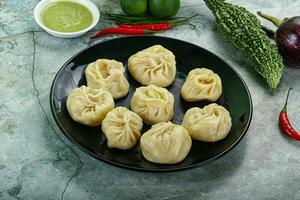 nepali gedämpft Knödel Momo mit sausen foto