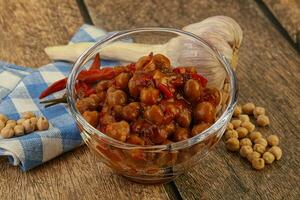 gebacken Kichererbse mit Tomate Soße foto