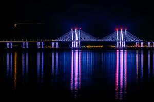 Neu tappan zee Brücke beim Nacht foto