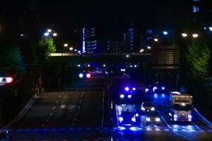 ein Nacht der Verkehr Marmelade beim das Innenstadt Straße im Takashimadaira Tokyo Tele Schuss foto