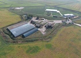 Halle von verzinkt Metall Blätter zum Lager von landwirtschaftlich Produkte foto