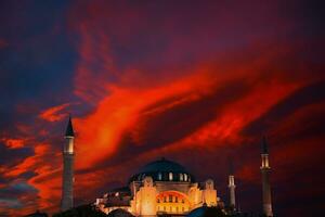 Hagia Sophia und dramatisch Himmel. Ramadan oder islamisch Konzept Foto