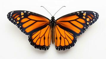 ai generiert Monarch Schmetterling isoliert auf Weiß Hintergrund. generativ ai foto