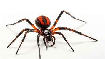 ai generiert Foto von Redback Spinne isoliert auf Weiß Hintergrund. generativ ai